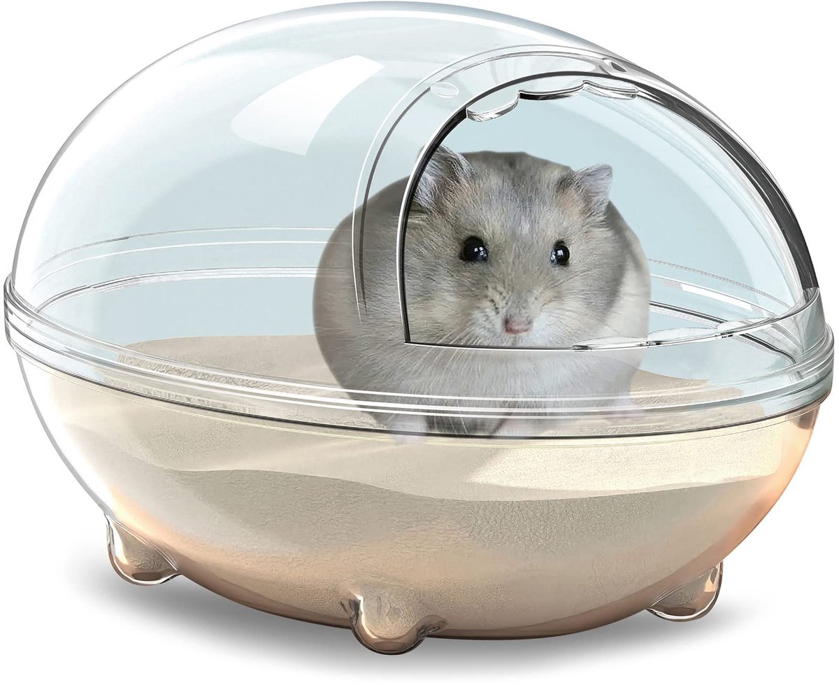 Ibenzoa® Transparante Hamsterbadbox met Dinosaurus Vorm voor Actief Zandplezier en Comfortabele Habitat