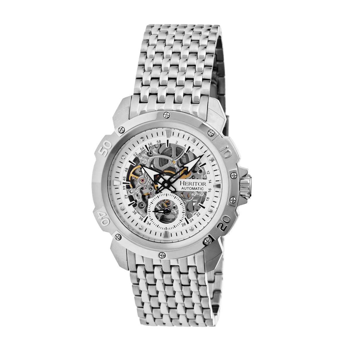 Heritor Automatic Conrad Skeleton Armbandhorloge - Zilver