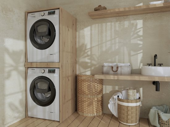 MRBLS_HOME Wasmachinekast bovenbouwkast voor wasmachine wasdroger badkamerkast badkamermeubel wasmachinerek wasmachinebovenbouw vele kleuren 66 x 97 x 48 cm zwart marmer MRBLS_HOME Wasmachinekast bovenbouwkast voor wasmachine wasdroger badkamerkast badkamermeubel wasmachinerek wasmachinebovenbouw vele kleuren 66 x 97 x 48 cm zwart marmer