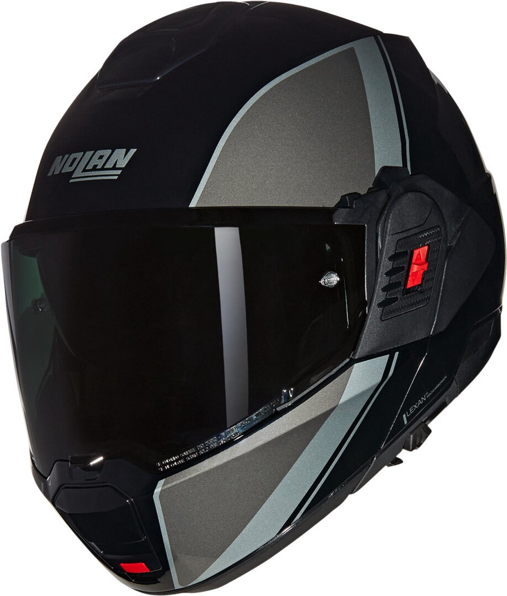 Nolan N120-1 Verniciatura Speciale 341 Zwart Grijs Zilver Glossy Systeemhelm - Maat L - Helm