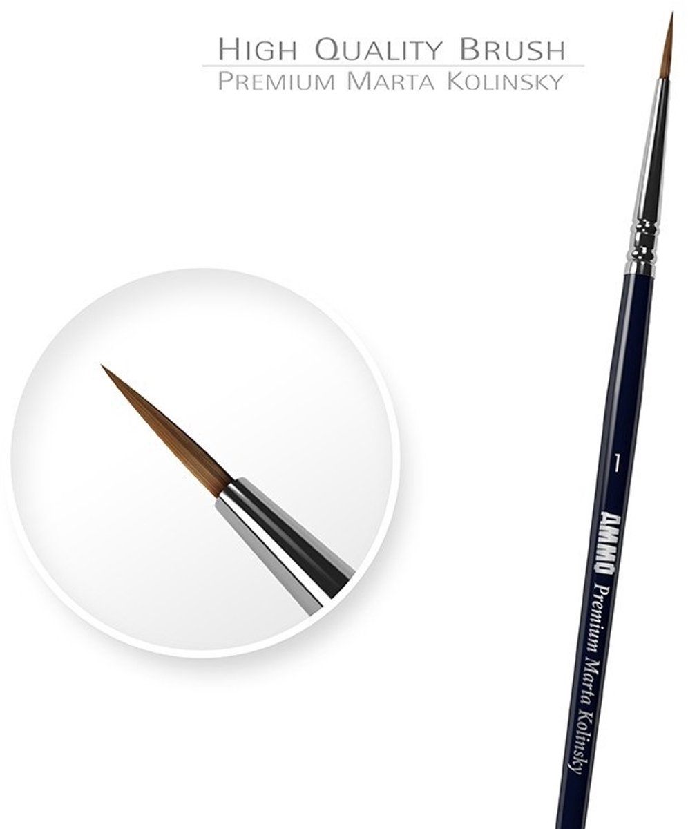 AMMO MIG Hobbypenseel - MIG 8602 1 Premium Marta Kolinsky Round Brush Penseel