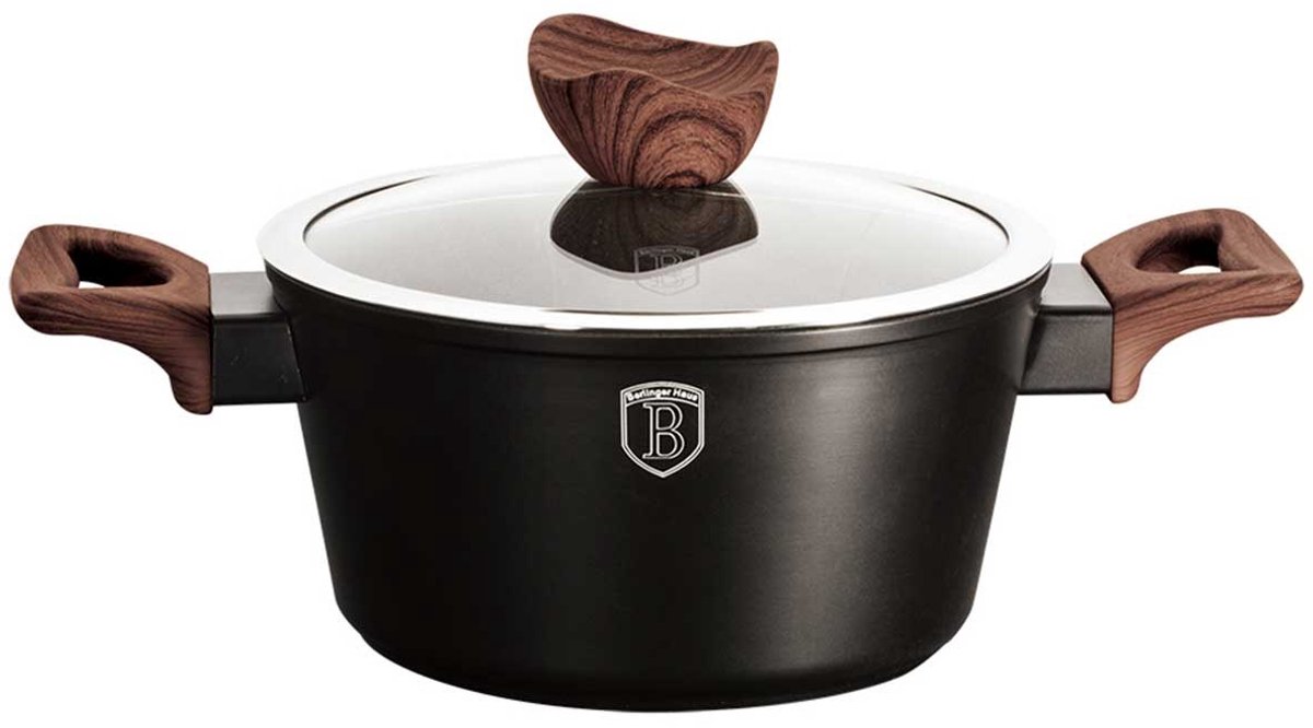 Berlinger Haus Ebony Rosewood Collection - Granieten Pan - 20cm - 2,5L - Soft Touch Handgrepen