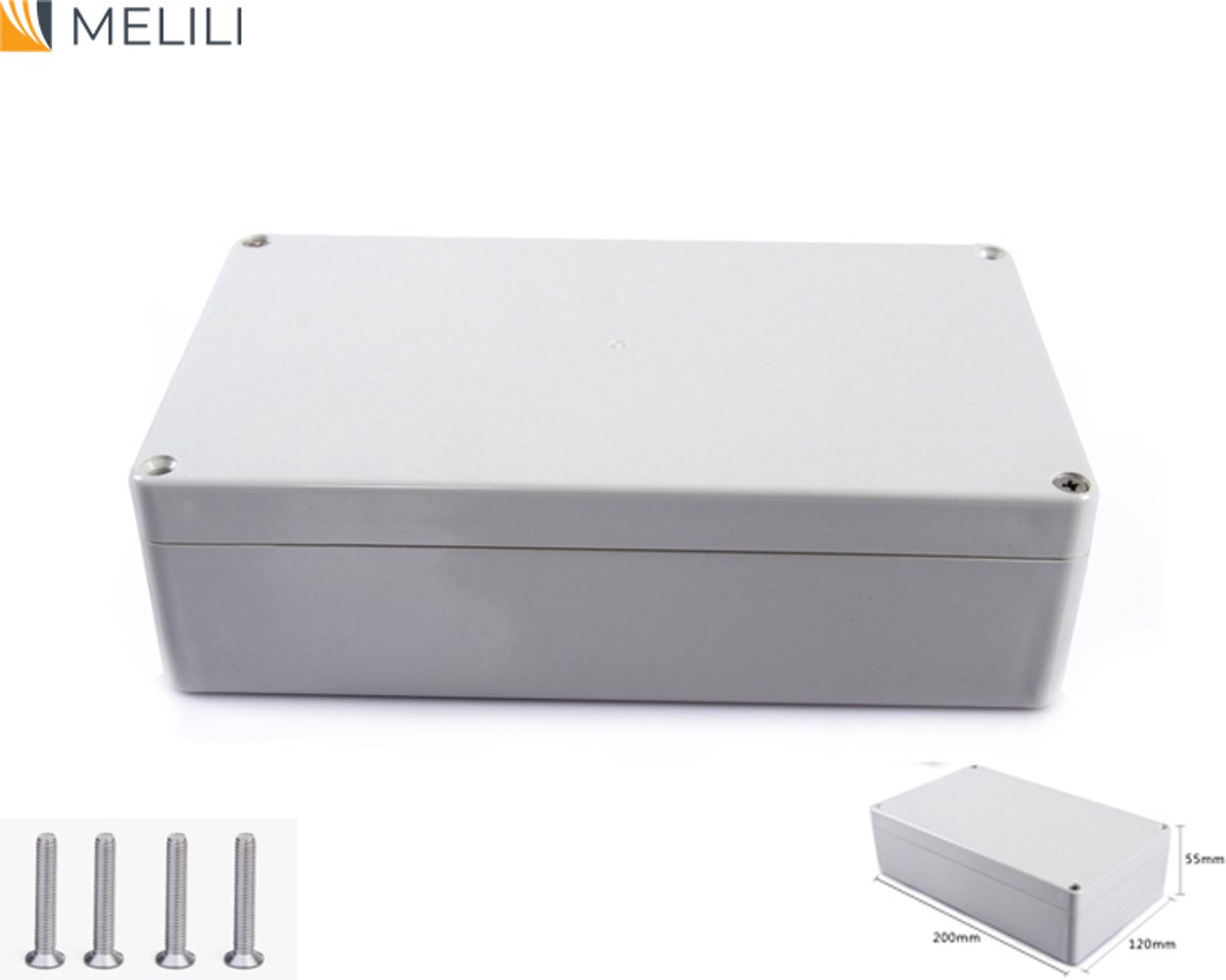 Kabeldoos waterdicht IP66-200*120*55mm - 2 stuks Lasdoos - Installatiekast - Elektronische Behuizing Doos Aansluitdoos- Hoogwaardig ABS-materiaal-Aansluitdoos opbouw-kabeldoos Buitenbehuizing-projectbehuizing