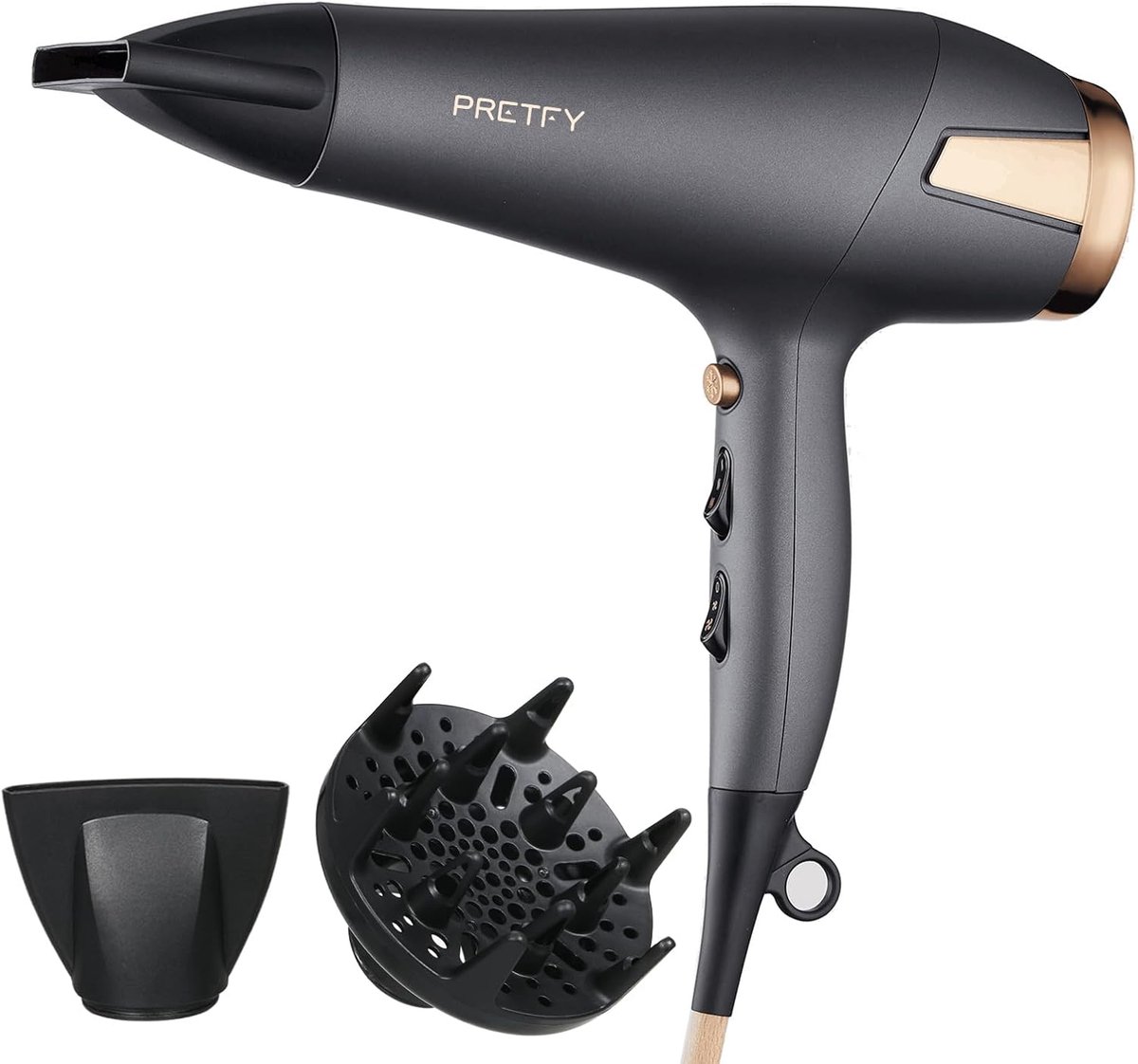 Professionele Föhn met Diffuser - 2500W Sneldrogende Haardroger met Ionen Technologie