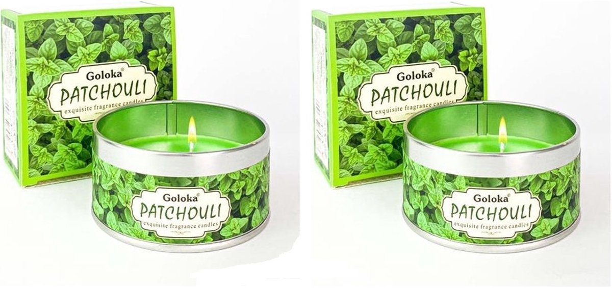 Goloka - Patchouli - Geurkaars - Sojawas - patchouly - kaars - 2 stuks