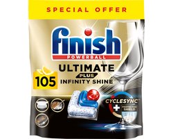 Finish Ultimate Plus Infinity Shine Vaatwastabletten - 105 Capsules