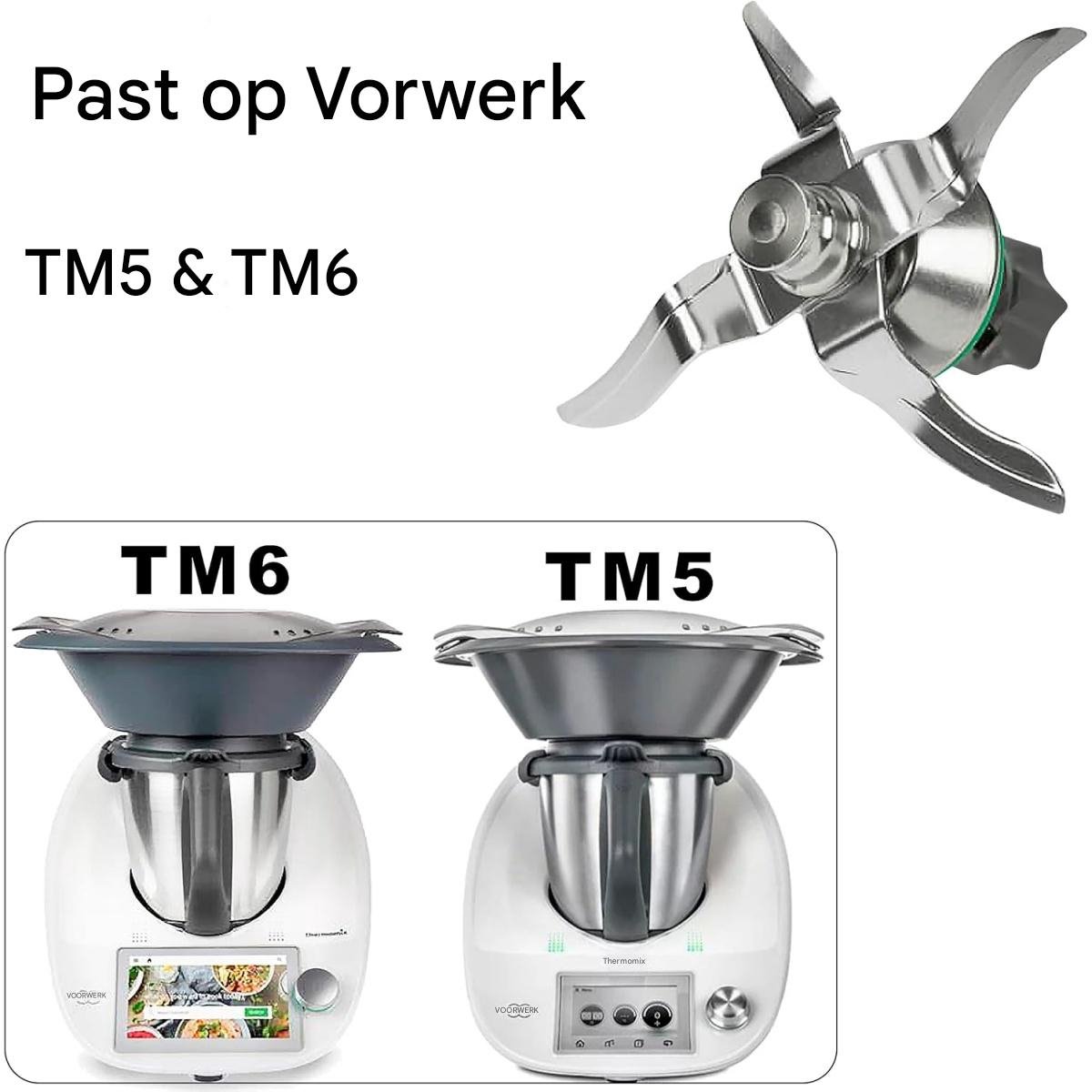 Vervangend mes compatibel met Thermomix TM5 & TM6 - mengmes met 4