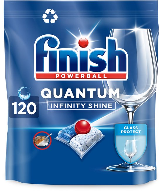 Tablettes pour lave-vaisselle Finish Powerball Quantum Infinity Shine – 120 gélules
