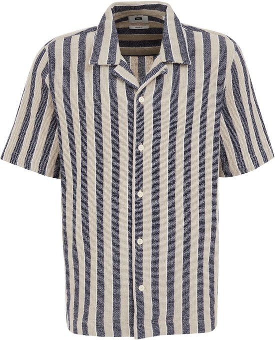 WE Fashion Heren relaxed fit overhemd met structuur