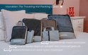Grijze packing cubes van The Traveling Kid met mesh, sterke ritsen en waterdicht nylon. Ventilatie, extra sterk, waterdicht.