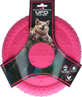 Dog Comets UFO Flyer - 24 x 24 x 2,5 cm - Frisbee Hond - Hondenspeeltjes - Hondenspeelgoed - Kauwspeelgoed - Apporteerspeelgoed - Roze