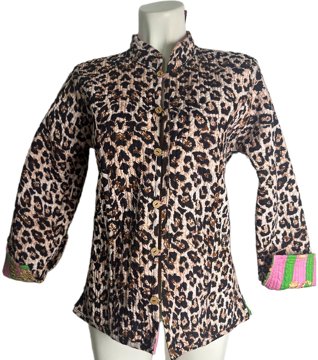 HS Reversible Jas Dames - Roze Groen - Maat S/M