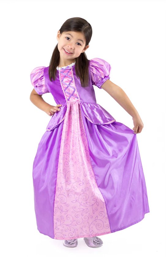 Little Adventures - Rapunzel Jurk – Maat L (110-122) - Comfortabel, Wasbaar & Glittervrij – Magische Verkleedjurk Voor Kinderen