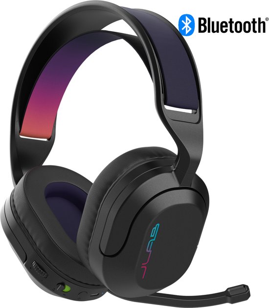 JLab Nightfall Draadloze Gaming Headset met Microfoon - Bluetooth - 70 Uur Afspeeltijd - Draadloze Koptelefoon - Headset PS5 - Koptelefoon met microfoon - Verwisselbare Hoofdband - Met USB Dongle