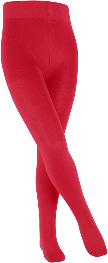 Collants fins unis en coton FALKE Family pour enfants, rouge - taille 98-104