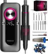 FOOCCA® Portable Pro - Elektrische Nagelvijl 45000 RPM - Draadloos & Oplaadbaar - Nagelfrees - Manicure en Pedicure Set - Eeltverwijderaar - 4000 mAh Accu - Broekriemclip - 12 Bitjes en 65 Schuurrolletjes (uitbreidbaar) - 2 Extra Accessoires