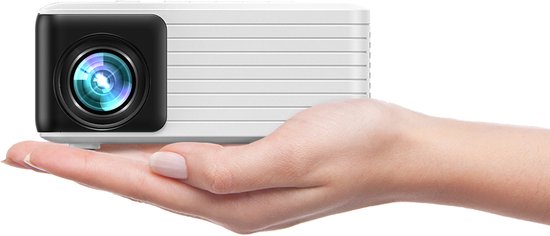Yoton Y3 Mini Beamer met Wifi en Bluetooth - 7500 Lumen - Compatibel met HDMI, USB, AV, Laptop, Smartphone - Wit en Zwart