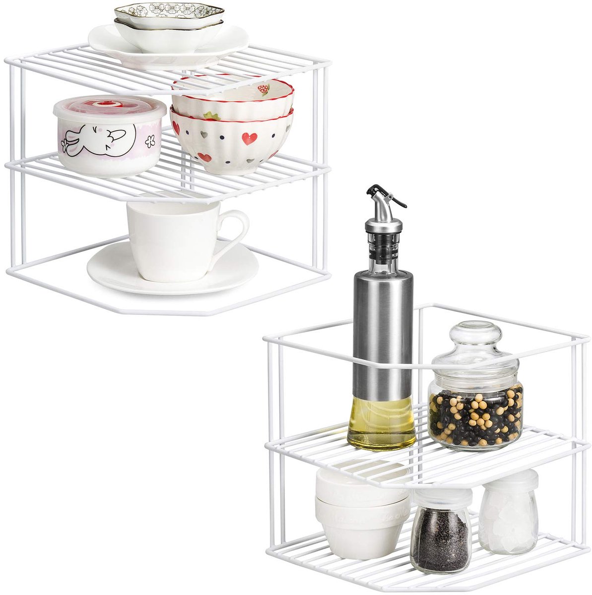 Ibenzoa® Bordenrek met Drie Lagen voor Optimale Keukenopslag en Organisatie, Set van Twee Stuks