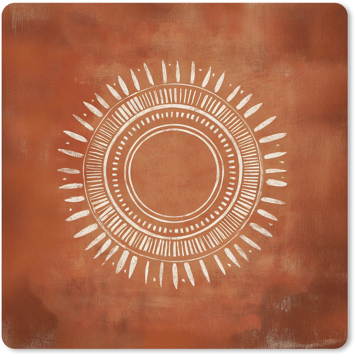 Muismat 30x30 cm - Mousepad Abstract - Lijnen - Zonnestralen - Roodbruin - Muismatten