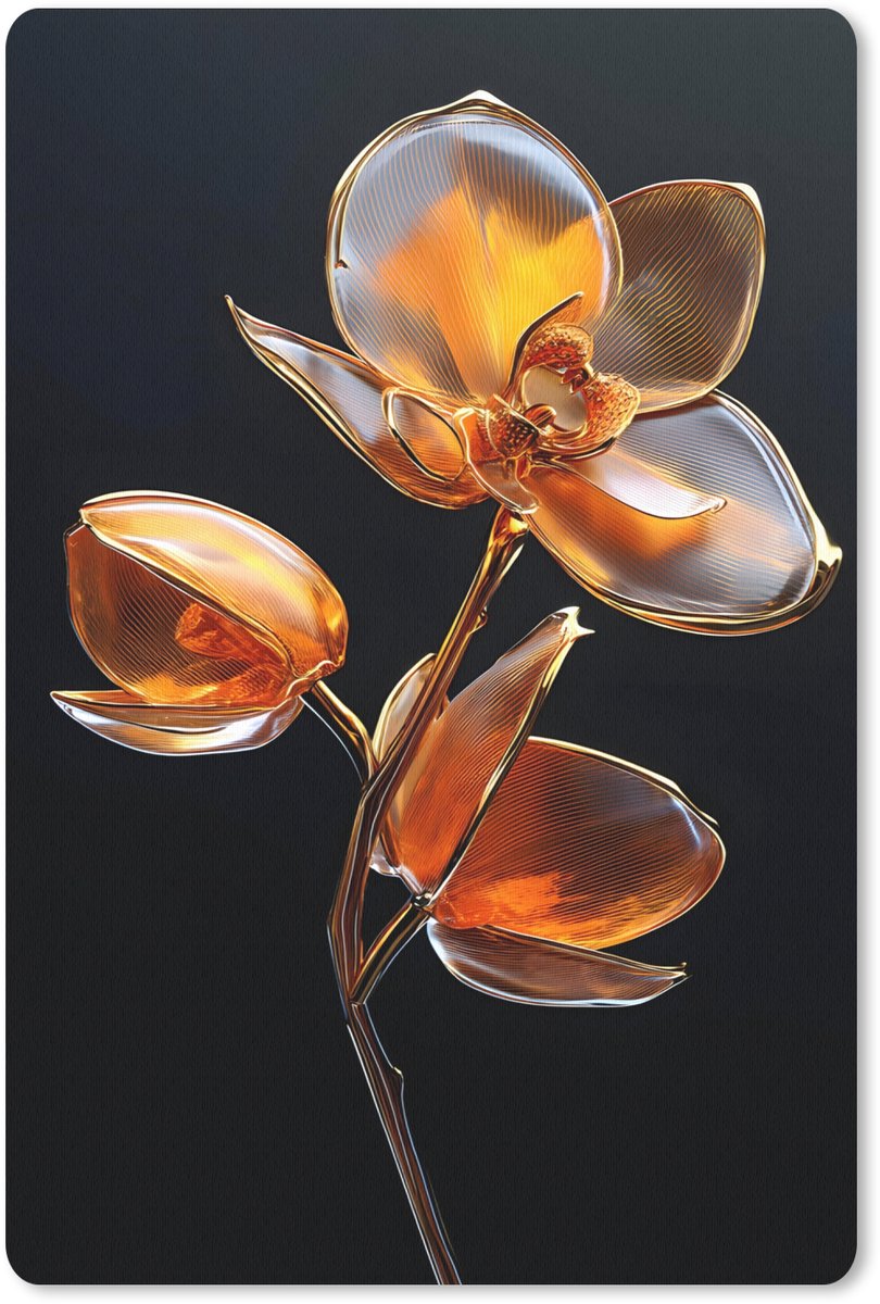 Muismat 18x27 cm - Mousepad Bloem - Orchidee - Oranje - Muismatten