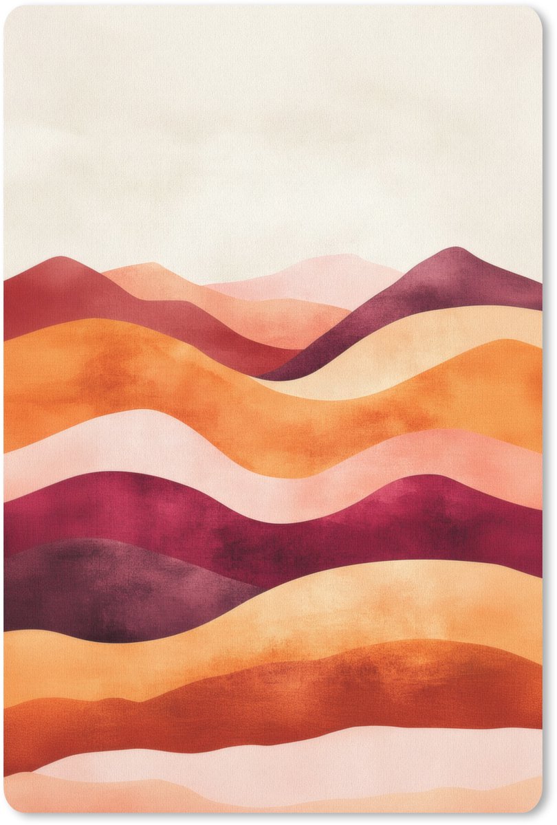 Muismat 18x27 cm - Mousepad Abstract - Landschap - Golven - Muismatten