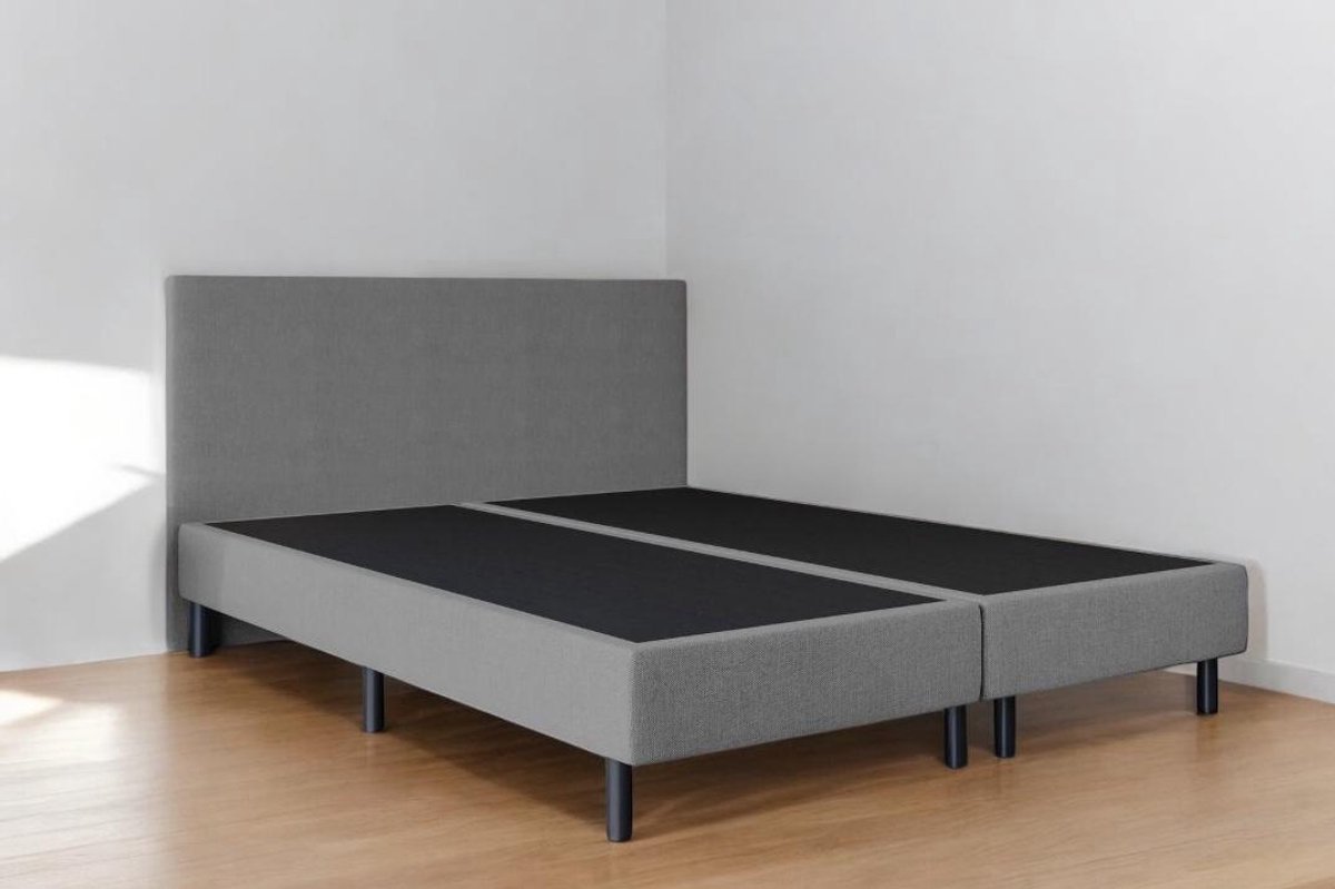 Boxspring Essential - 200x200 Zonder matras - Grijs Glad - BG Homestyling