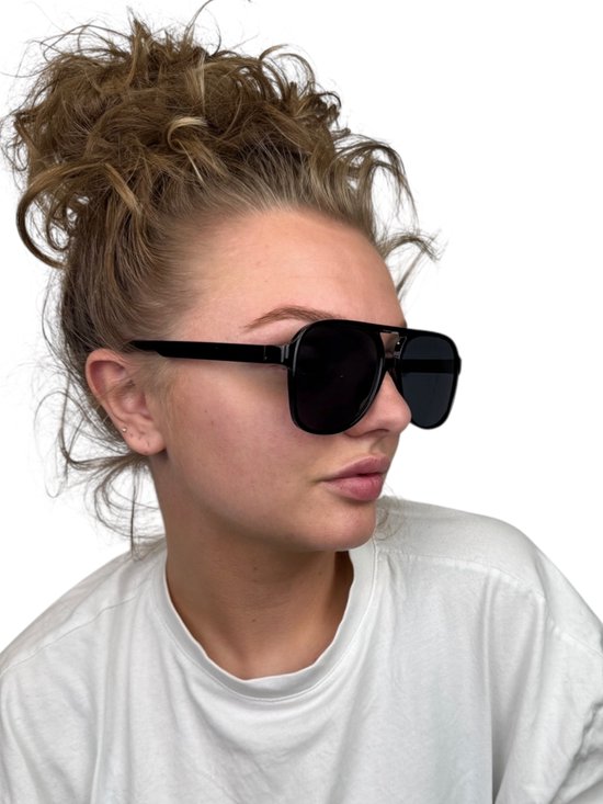 Retro Aviator Zonnebril - Zwart - Fashion Favorite van Fashion Favorite — afbeelding 2