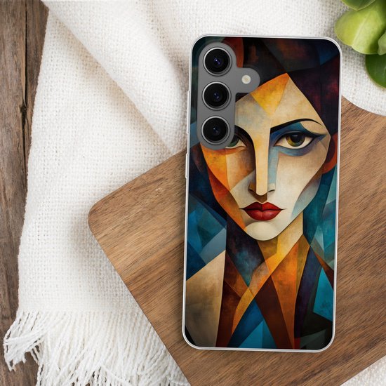 Telefoonhoesje samsung Galaxy S24 hoesje - Portret - Abstract - Vormen - Siliconen Telefoonhoesje Telefoonhoesje