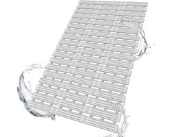 Douchemat - Antislip en schimmelwerend - Extra lange badmat - Antislip douchemat - Voor binnendouches - Rubberen antislipmat de douche - Met zuignap - Machinewasbaar - Knipbaar
