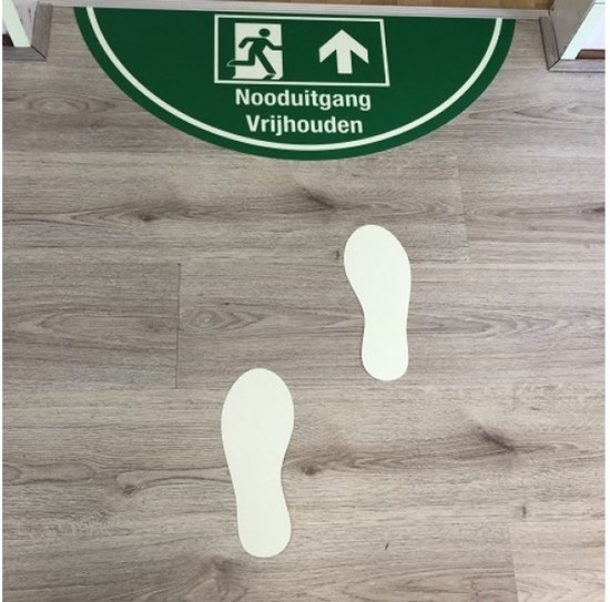 Autocollants de sol Set Pas à Pas (brillent dans le noir) - Autocollants pas à pas - Parcours de marche - Antidérapant - Taille 25,5 cm de haut GLOSSAIRE