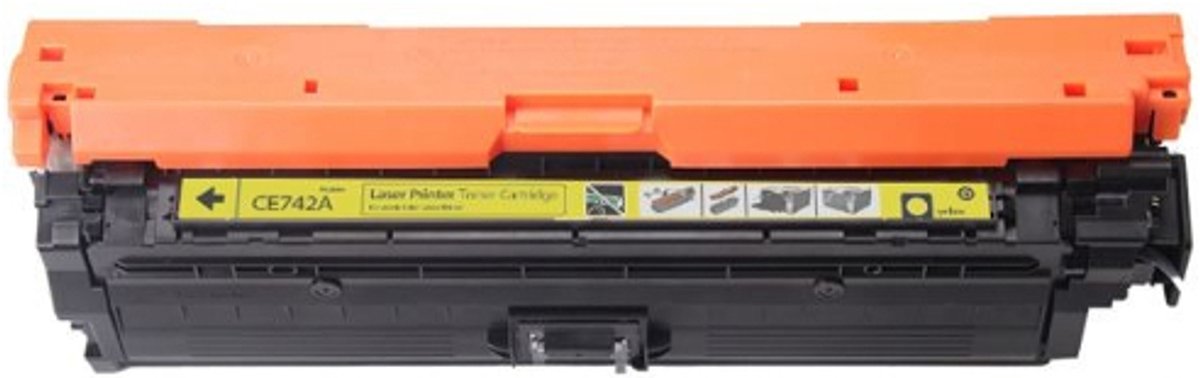 Toner geschikt voor HP 650A (CE742A) | 1x Geel geschikt voor HP Color LaserJet Enterprise CP5520 - CP5525n - CP5525dn - CP5525xh - M750n - M750dn - M750xh