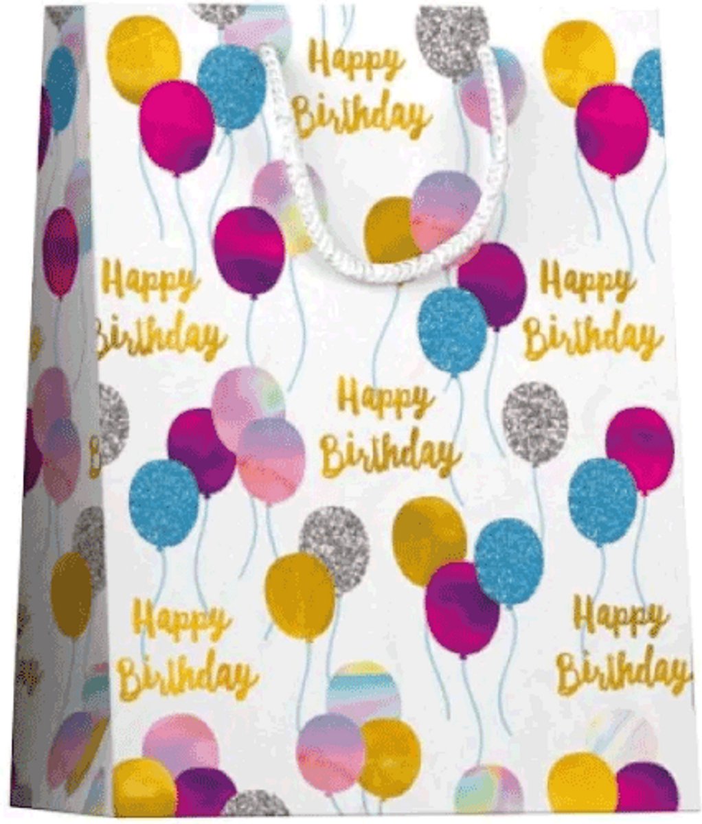 Papieren cadeau tas M Balloons - 2 cadeau tasjes - Verpakking - Cadeau- Tasjes