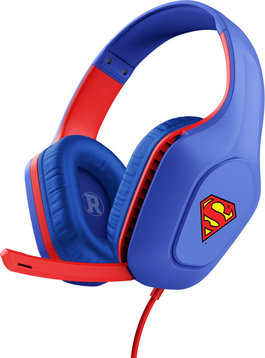 Trust GXT 415SM Zirox - Bedrade Superman Gaming Headset - voor PC, PS4, PS5, Xbox & Switch - Stereo - Superman Blauw