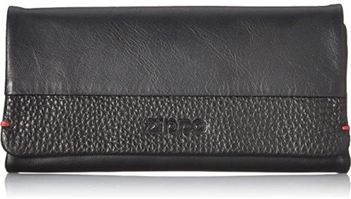 Shagzak Zippo black nappa tri-fold - Tabakszak - tabacco pouch