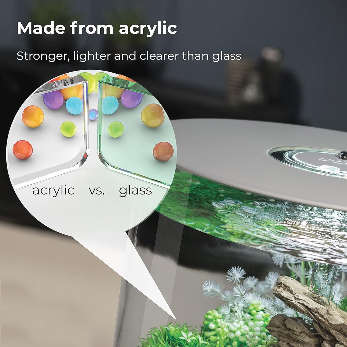 360 Graden Aquarium 15L met LED-verlichting thumbnail 4
