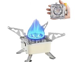 ZYLARO Mini Camping kooktoestel - opvouwbaar gastoestel camping - Draagbaar Gasfornuis - 2800 W - Wit