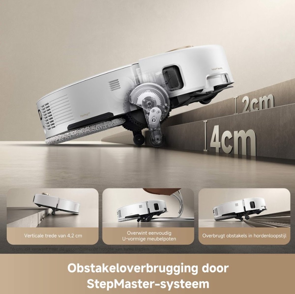 MOVA V50 Ultra Complete – Robotstofzuiger met Dweilfunctie - Zelfreinigend Station - 24.000 Pa Zuigkracht & Thermodweil - Slimme Navigatie - Geschikt voor Huisdierharen - Zwart — afbeelding 4