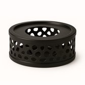 Warmhoudschaal - RVS Theepot Warmhouder - Rechaud met Waxinelicht - Theewarmer - Thee Warmhoudplaat - Theelichthouder - Tea Maker - Zwart