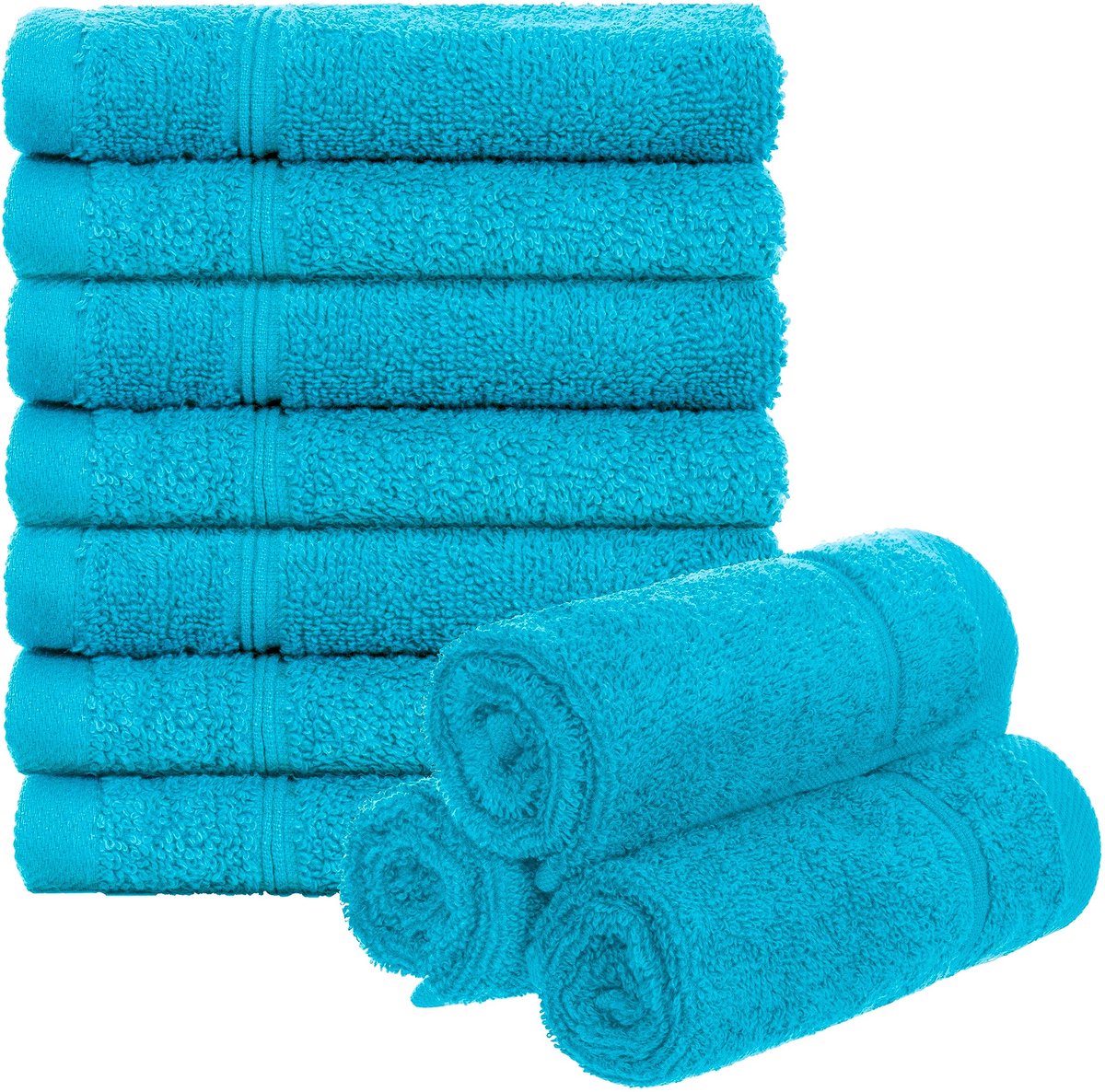 Ibenzoa® Set van 10 Katoenen Zeepdoeken, 30x30cm, Turquoise