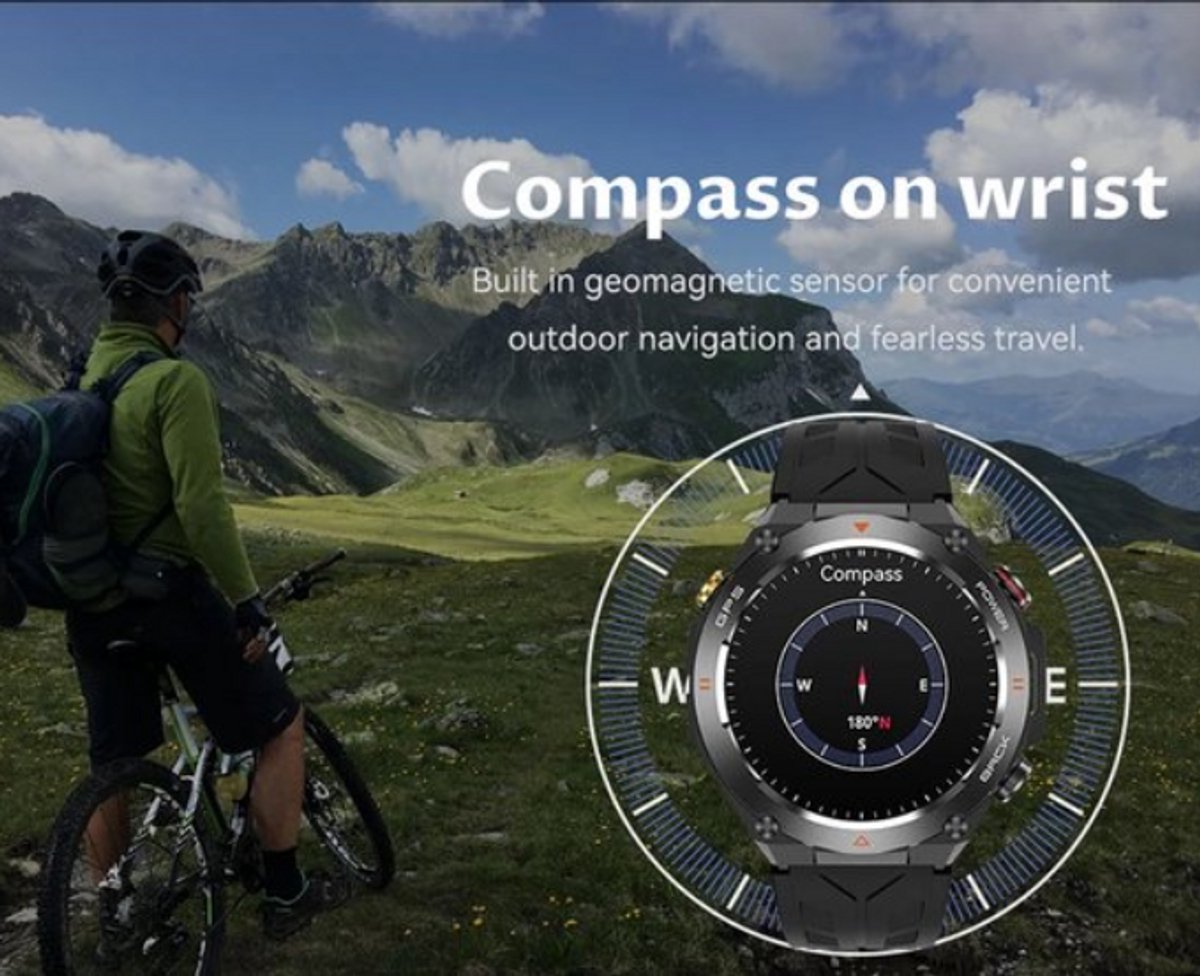 Afbeelding 2 van Nieuwe GPS Smartwatch voor Mannen en Vrouwen - Satelliet Positionering, Sport & Fitness Tracker, hulpmiddel voor Hartslagmeter, Bluetooth Bellen, Gezondheidstracker, Activiteitenmonitor, Slim Horloge, Wearable Technologie, Outdoor Smartwatch