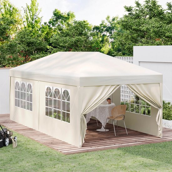 YITAHOME Instant Heavy Duty pop-up tuinhuisje, waterdichte opvouwbare tuin camping party tent luifel tent met roltas, 4 gewichtszakken voor terrasmarkten strand