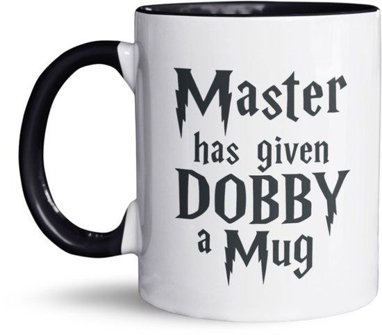 NietMokken.nl - Harry Potter Mok – Master has given Dobby a Mug – Grappige Harry mok – Perfect cadeau voor fans – 325ml keramiek – Aan beide zijden bedrukt – Vaatwasser- en magnetronbestendig