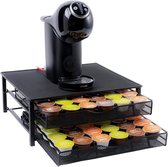 Porte-capsules Framehack - Compatible avec Dolce Gusto - Porte- Tasses à café avec 2 tiroirs - 72 capsules Dolce Gusto - Antidérapant et anti-vibrations