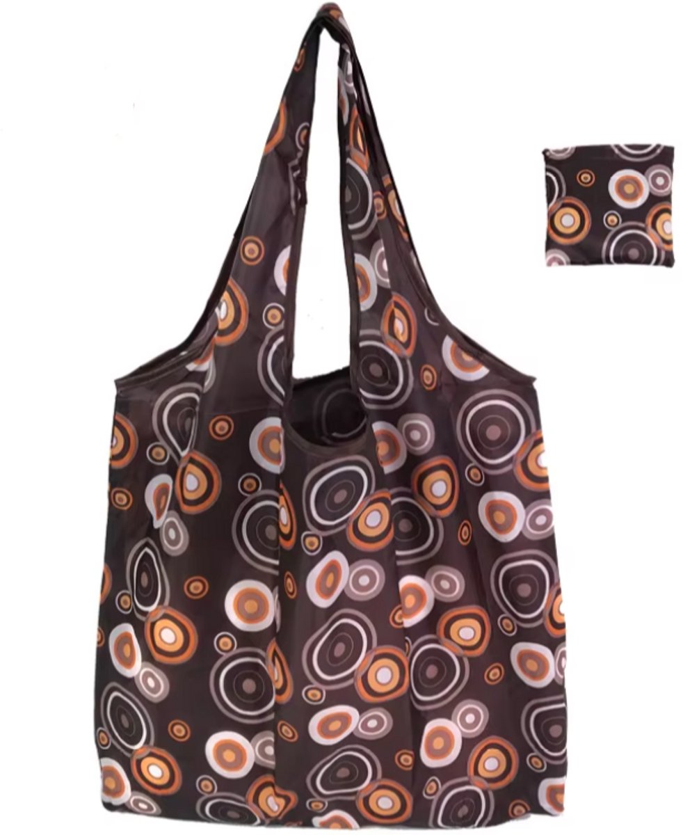 Opvouwbare Polyester Boodschappentas Shopper 40x60 cm – Duurzame Herbruikbare Tas Lichtgewicht Met Print in Etui dessin retro — cadeau in Cadeau-ideeën - foto 2