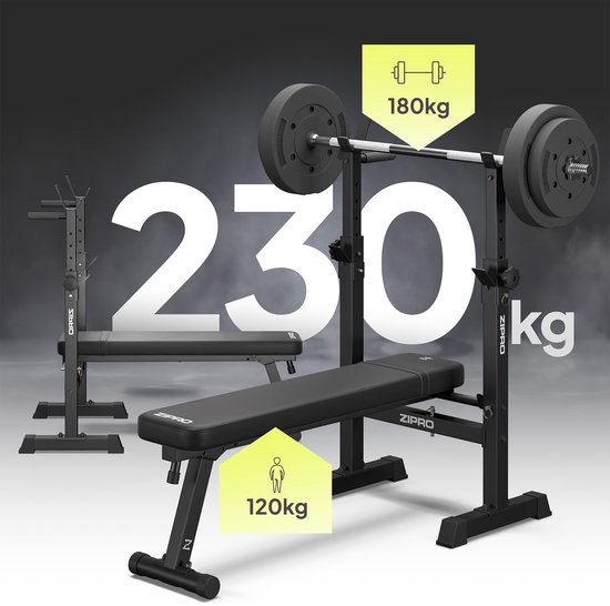 Zipro® Nocardio Multifunctionele opklapbare halterbank - Buikspierbank