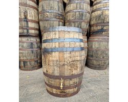 Houten regenton - eikenhout - 190 liter - whiskyvat - vast deksel - regentonklaar - messing kraan - duurzaam Image