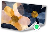 Abstracte bloemen in zachte kleuren - Bloemen posters - Poster natuur - Abstracte kunst - Retro poster - Wanddecoratie - poster 150x100 cm