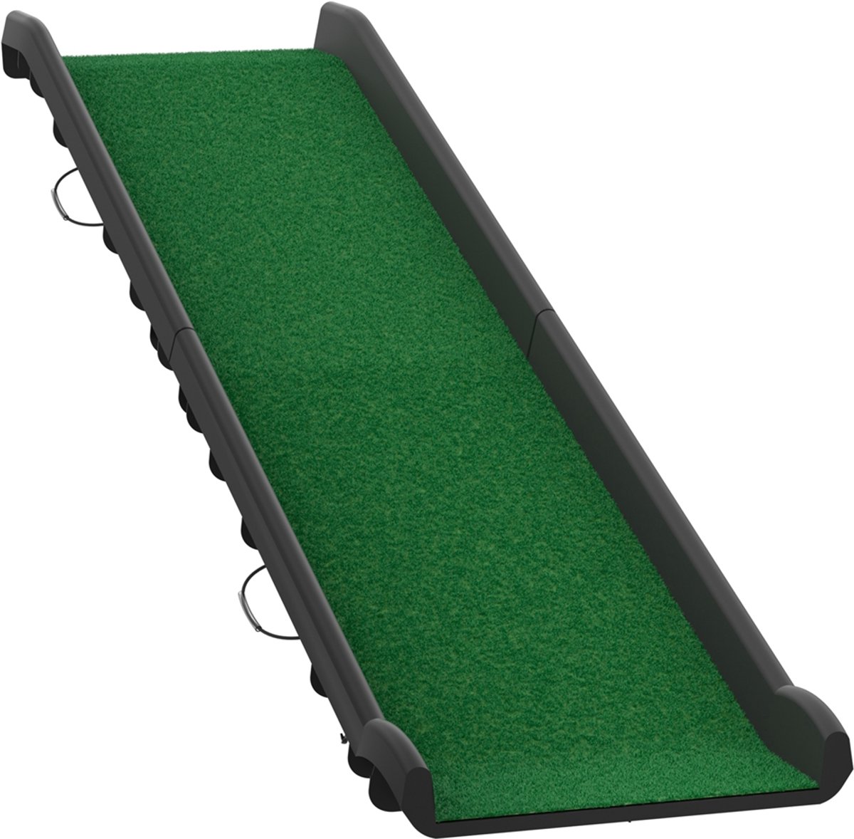Aufun Hondenhelling Opvouwbare Vouwbaar Gazon Plastic Huisdier klimladder, Anti-Slip Honden Autohelling Petwalk Met Rubberen Stootrand Tot 90 Kg, Zwart