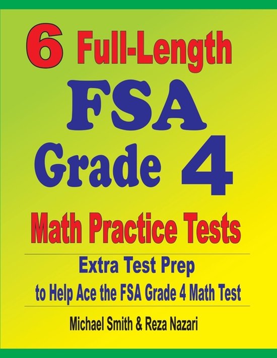 6 Full-Length FSA Grade 4 Math Practice Tests - cover