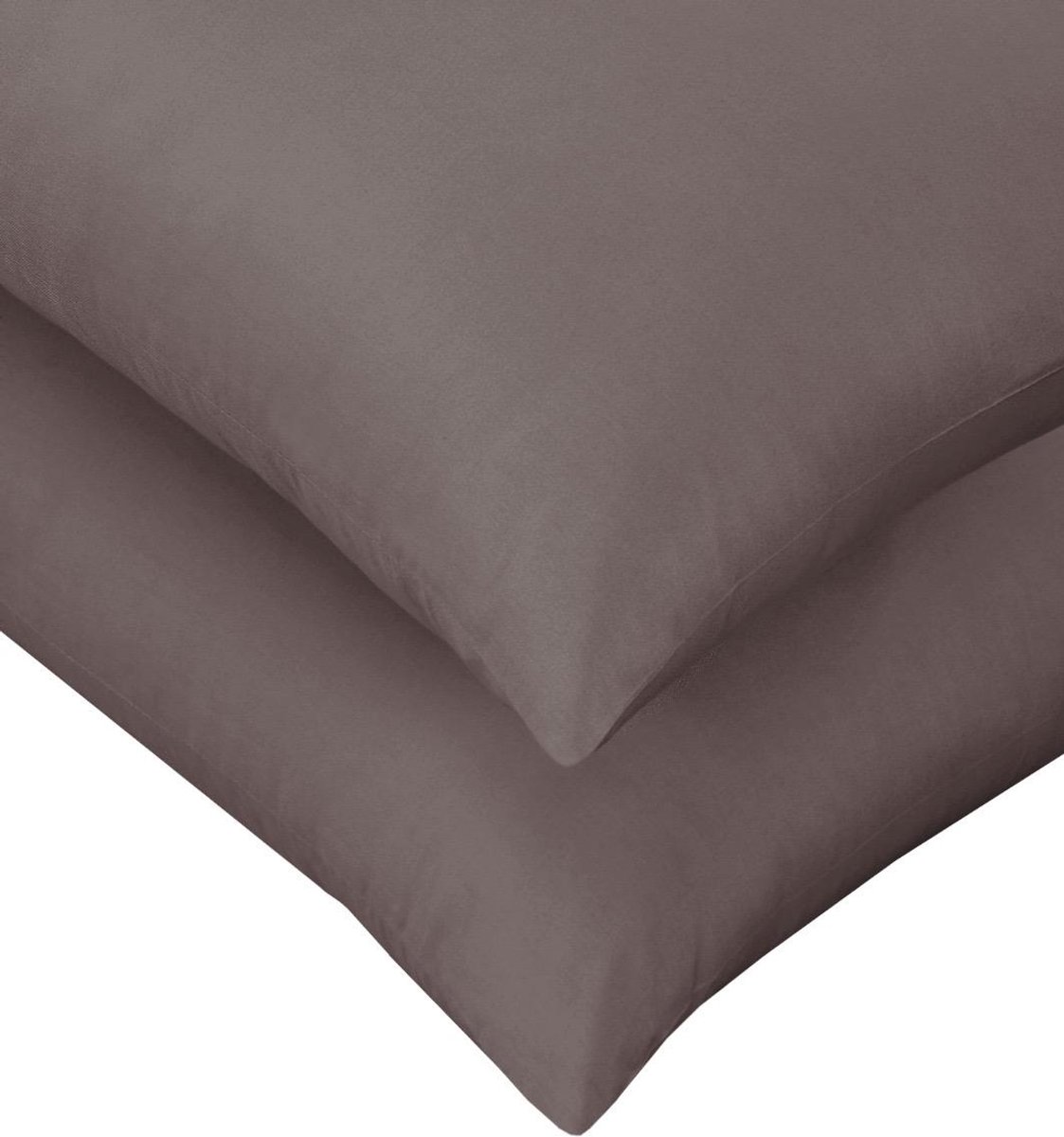 SweetSleeping Kussenslopen Set van 2x stuks - 60 x 70cm - Donker Taupe - 100% Katoen - Antiallergisch - Ademend - Kussensloop